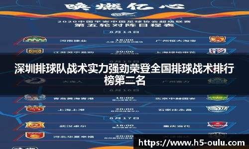 深圳排球队战术实力强劲荣登全国排球战术排行榜第二名